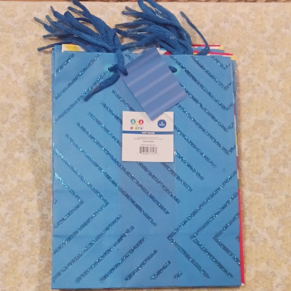 Blue Glitter Gift Bag